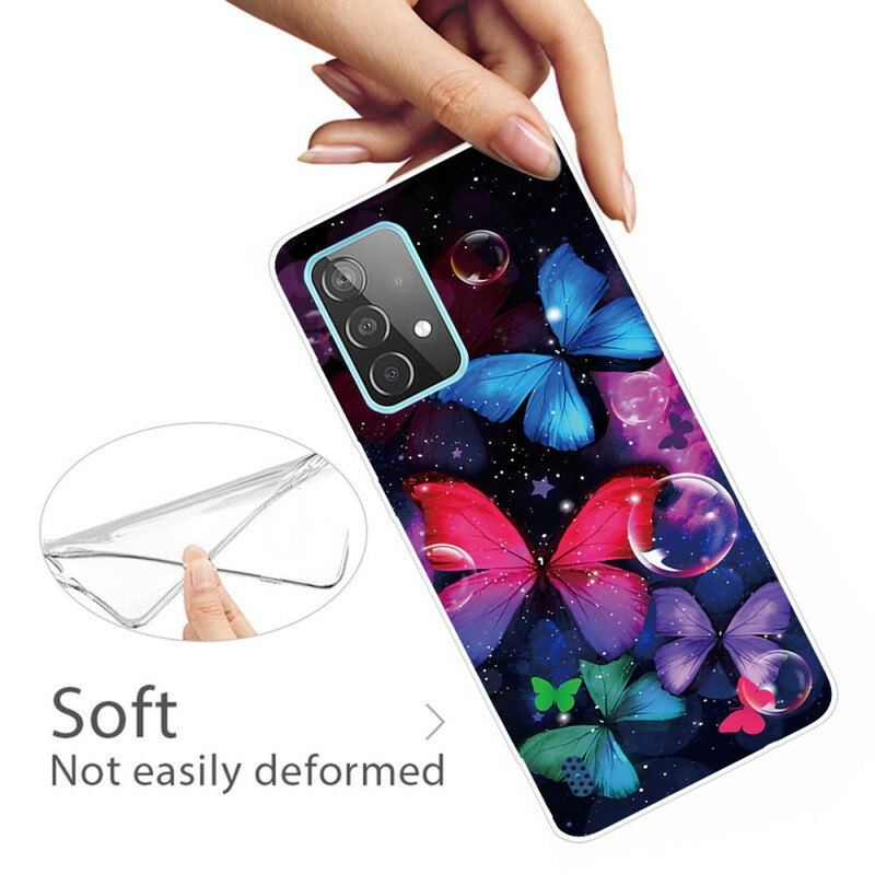 Samsung Galaxy A72 5G Capa flexível de borboletas flexíveis