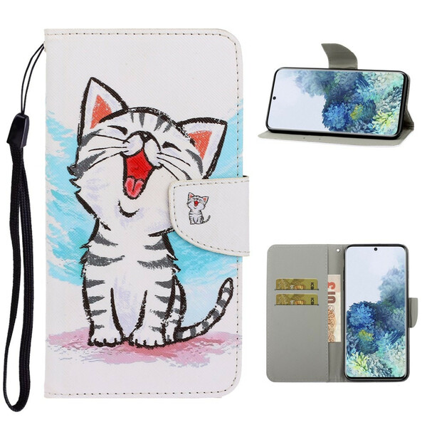Samsung Galaxy S21 5G Capa de cinta colorida Kitten