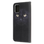 Samsung Galaxy A52 5G Capa de olhos de gato preto com cinta