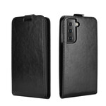 Samsung Galaxy S21 5G Case Vertical Efeito de Couro com Aba Vertical