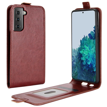 Samsung Galaxy S21 5G Case Vertical Efeito de Couro com Aba Vertical
