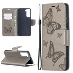 Samsung Galaxy S21 5G Case Butterflies in Flight with Strap