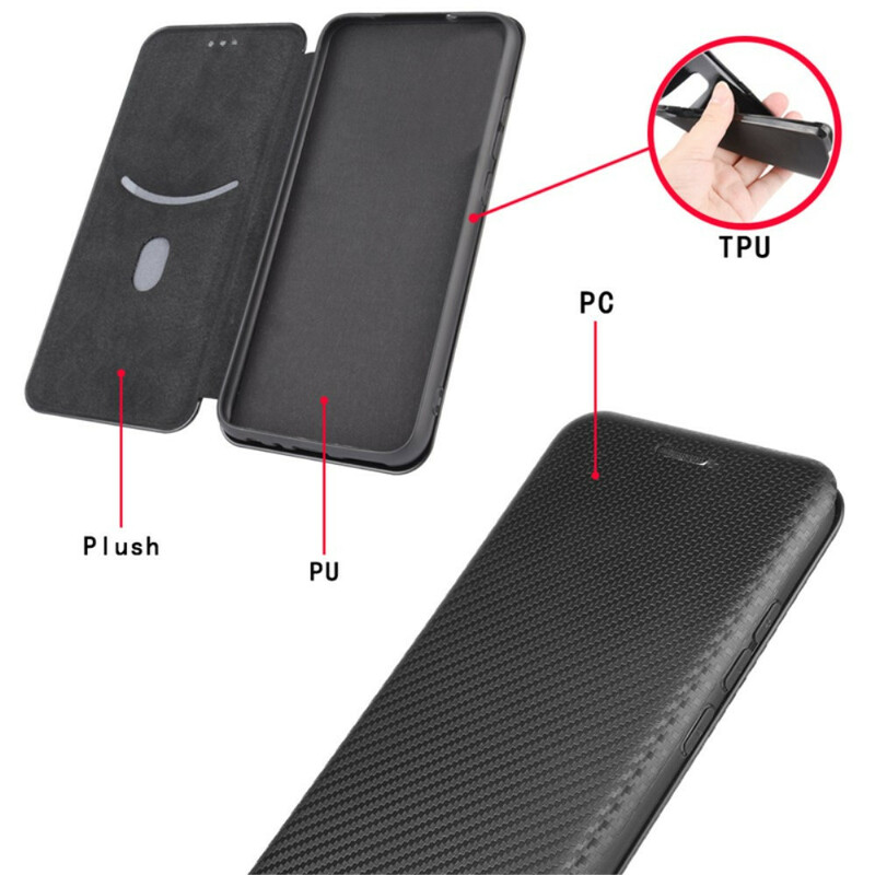 Tampa Flip Cover Samsung Galaxy S21 5G Fibra de Carbono