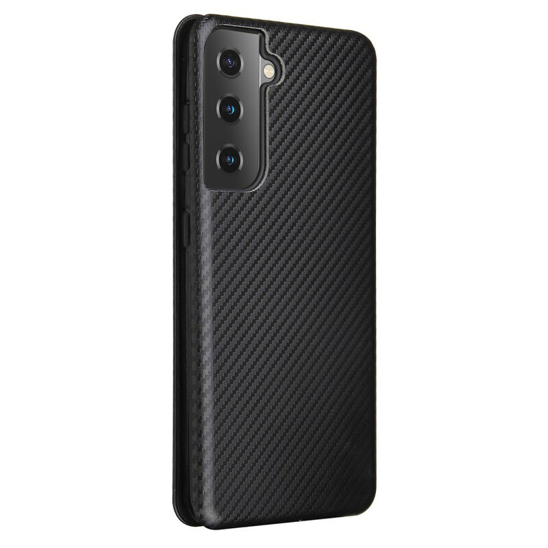 Tampa Flip Cover Samsung Galaxy S21 5G Fibra de Carbono