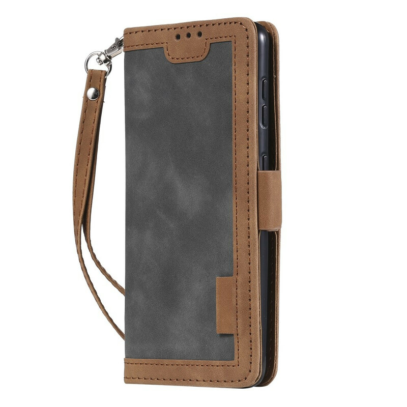Samsung Galaxy S21 5G Capa de dois tons de Couro Reforçado Contornos Reforçados